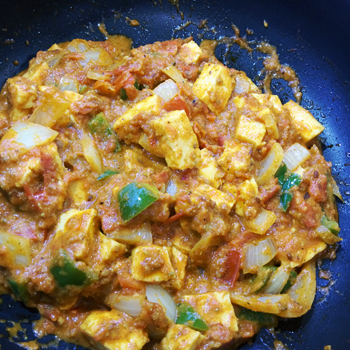 Cooking Kadhai Paneer 